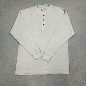 Canyon Guide Henley Shirt Waffle Knit Gray Mens Size Large Long Sleeve